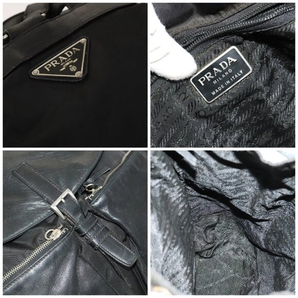 PRADA Backpack Nylon Black Silver Auth bs27860 main image 15